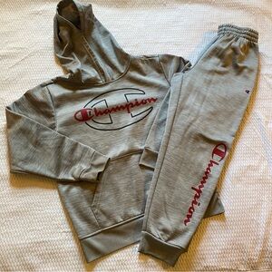 CHAMPION SET SZ SMALL 8 grey hoodie matching pants boys sports casual bundle